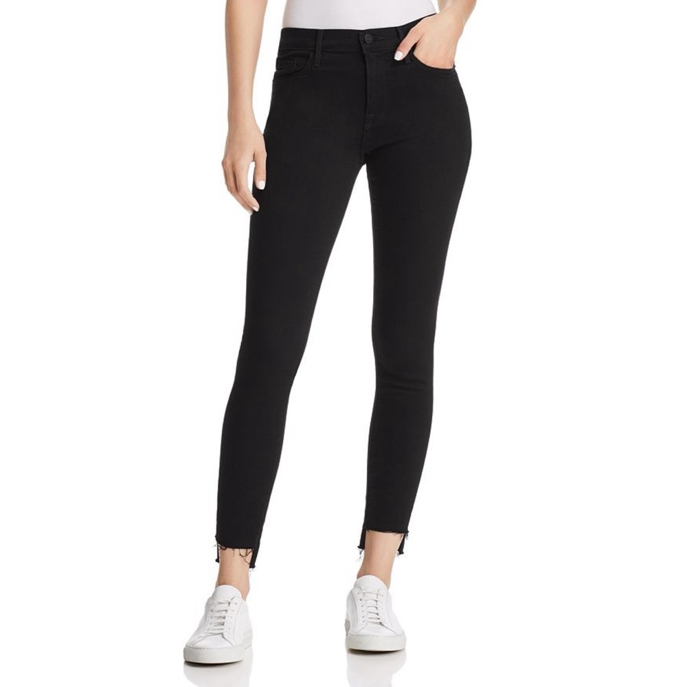 Frame Le Skinny De Jeanne Raw Stagger Mid Rise Cropped Skinny Jeans